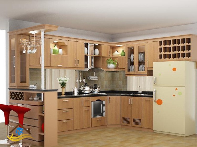 TỦ BẾP GỖ XOAN ĐÀO - NC18